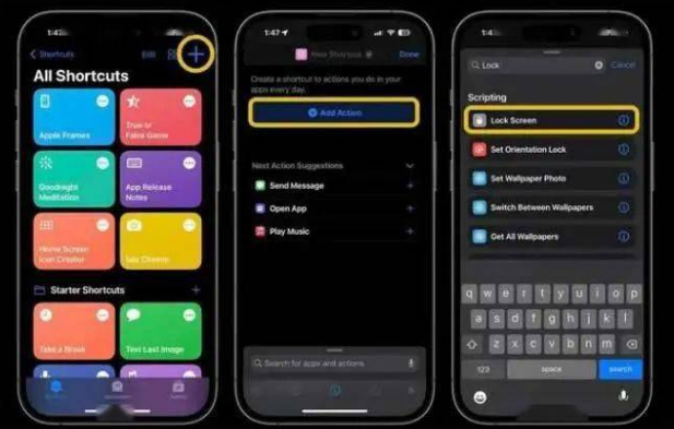 龙圩苹果14锁屏维修店分享iPhone14升级iOS16.4后如何创建锁屏快捷方式 